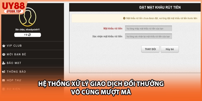 Hệ thống xử lý giao dịch đổi thưởng vô cùng mượt mà